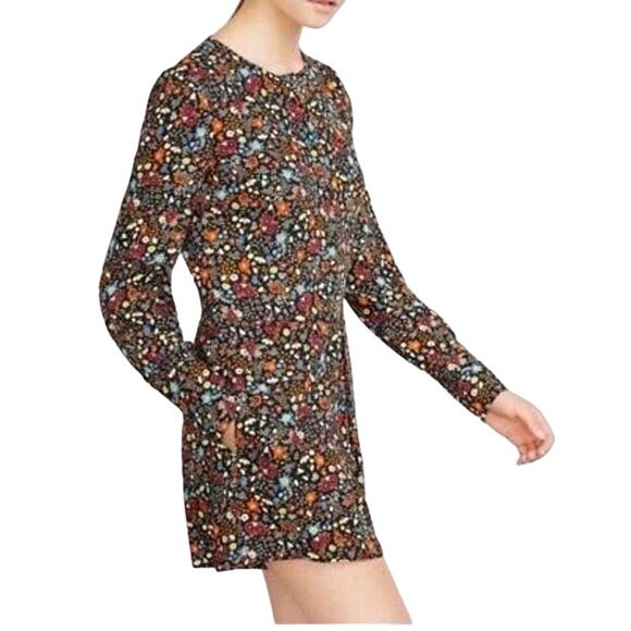 Zara Trafaluc Shorts Romper Size XS Jumpsuit Long Sleeve Floral Multicolor - Picture 1 of 11